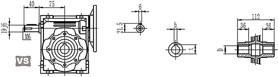 Схема геометрических размеров NMRV-063 вариант 2