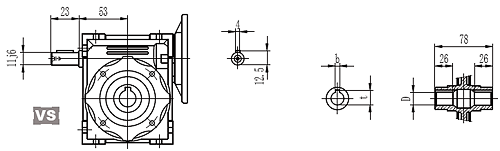 Технический чертех редуктора NMRV-040 вариант 2