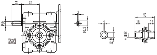 Геометрические и строительные размеры NMRV 025-030