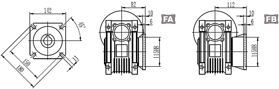 Схема геометрических размеров NMRV-063 в перспективе