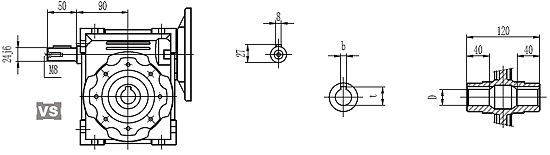 Редуктор NMRV-075 геометрия